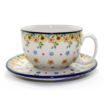 Filiżanka duża 0,35L + spodek II Gatunek dek. 2225X Żółte Kwiaty